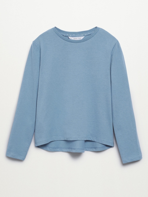 

Mango Kids Girls Blue Cotton T-shirt