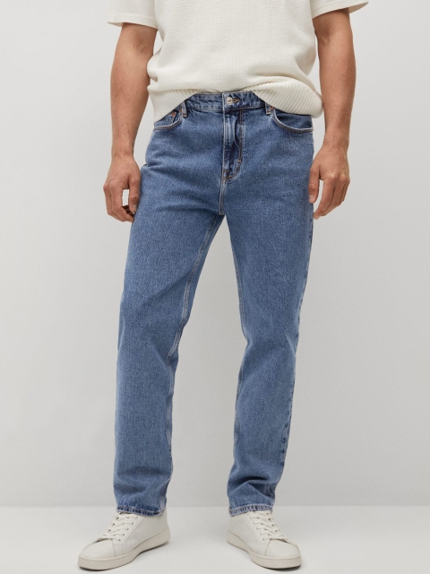 

MANGO MAN Blue Solid Stretchable Jeans