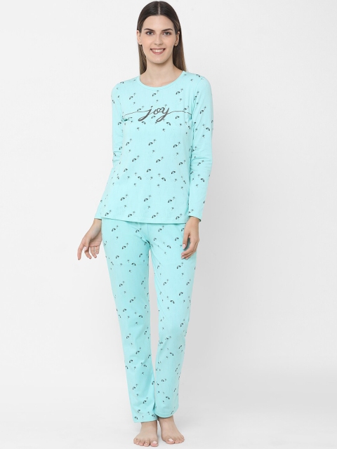 

Sweet Dreams Women Blue & Grey Printed Night suit