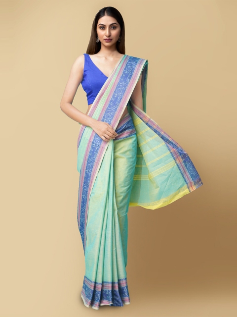 

Unnati Silks Green & Blue Pure Cotton Chettinad Sustainable Saree