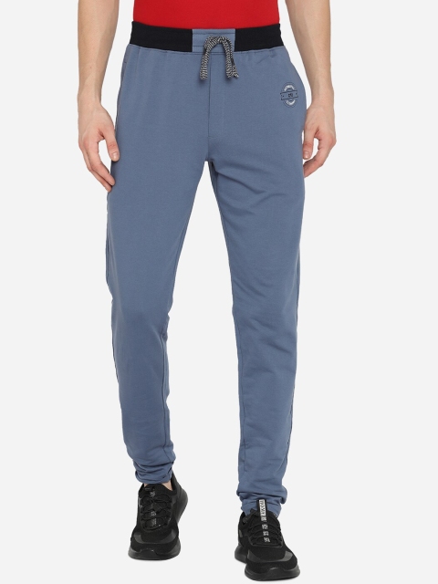 

JADE BLUE Men Blue Solid Pure Cotton Track Pants