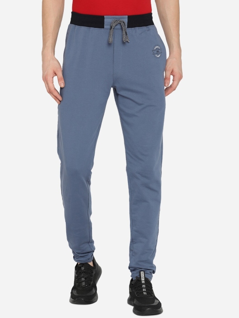 

JADE BLUE Men Blue Solid Pure Cotton Track Pants