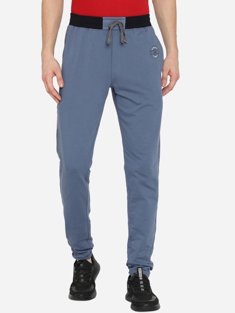 

JADE BLUE Men Blue Solid Pure Cotton Track Pants