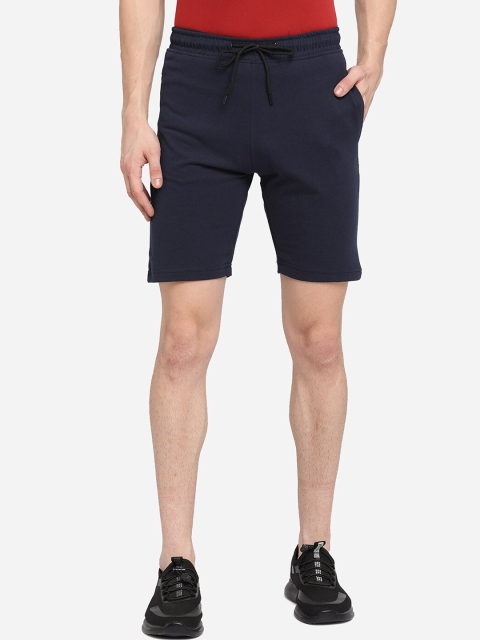 

JADE BLUE Men Blue Pure Cotton Regular Shorts