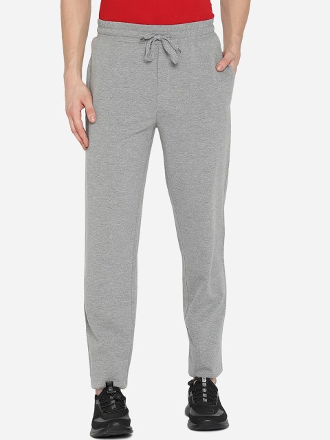 

JADE BLUE Men Grey Solid Pure Cotton Track Pants