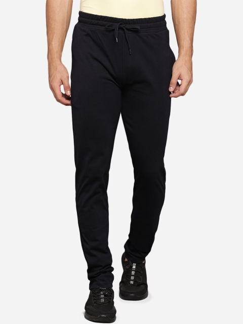 

JADE BLUE Men Navy Blue Pure Cotton Solid Track Pant
