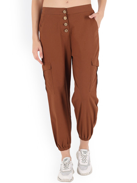 

Trend Arrest Women Brown High-Rise Joggers Trousers