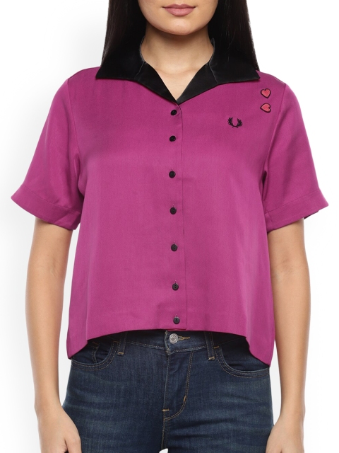 

Fred Perry Women Pink Opaque Casual Shirt