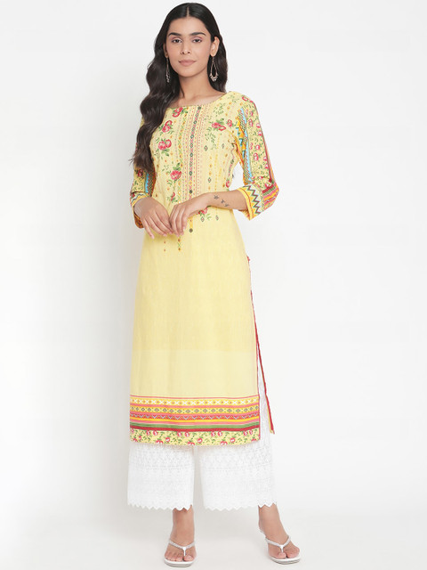 

Ramas Women Yellow Ethnic Motifs Printed Kurta
