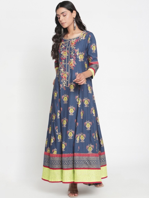 

Ramas Women Grey & Red Ethnic Motifs Printed Anarkali Kurta