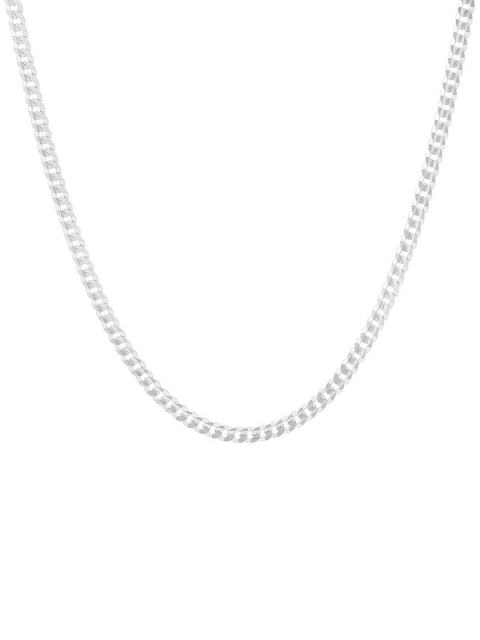 

Yellow Chimes Men Silver Curb Pattern Neck Chain