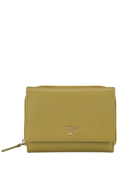 

Da Milano Women Green Textured Three Fold Wallet