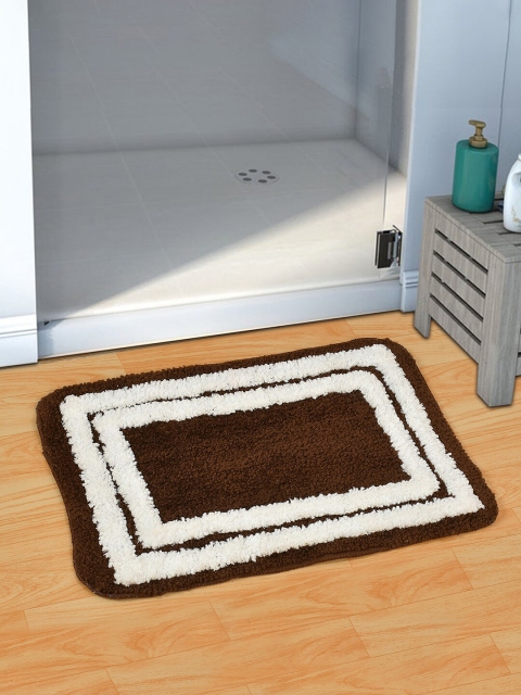 

Florida Set Of 2 Brown & White Striped Microfibre Bath Mats