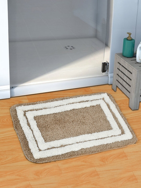 

Florida Set Of 2 Brown & White Striped Microfibre Bath Mats