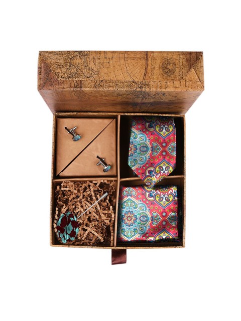 

Blacksmith Men Set of 4 Red & Turquoise Blue Accessory Gift Set