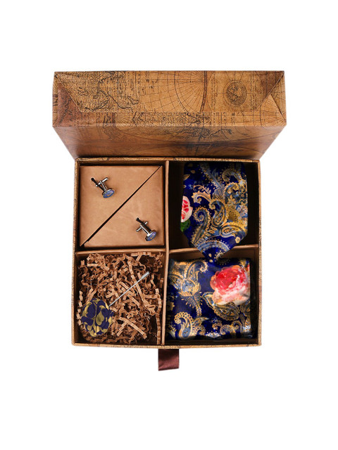 

Blacksmith Men Set of 4 Blue & Red Printed Accessory Gift Set