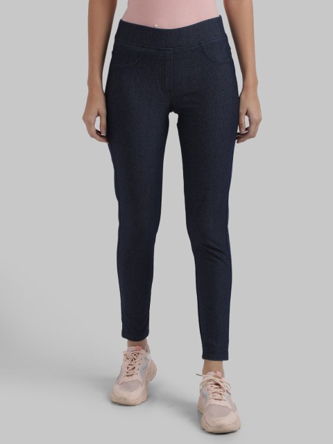 

Parx Women Navy Blue Solid Treggings