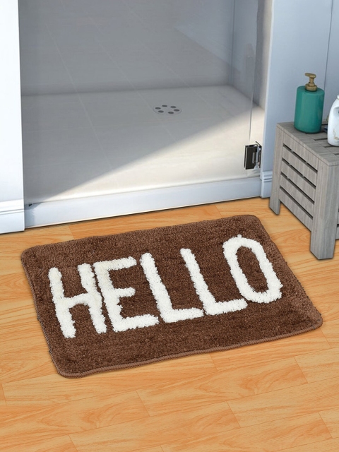

Florida Set Of 2 Brown & White Printed Microfibre Bath Mats