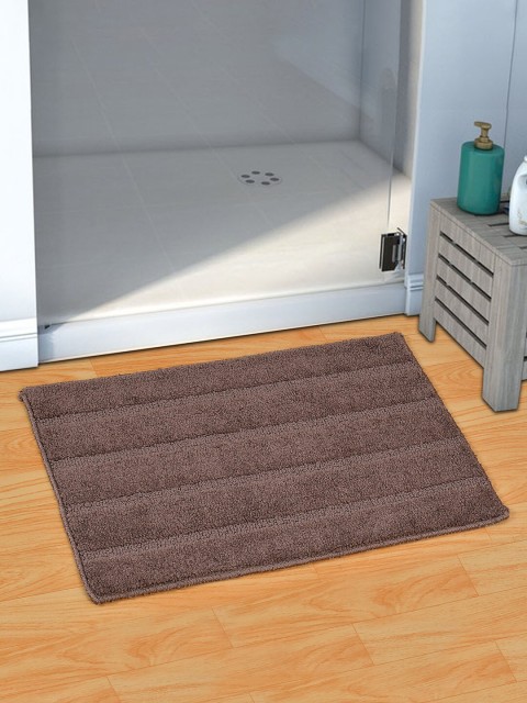

Florida Set Of 2 Brown Striped Microfibre Bath Mats