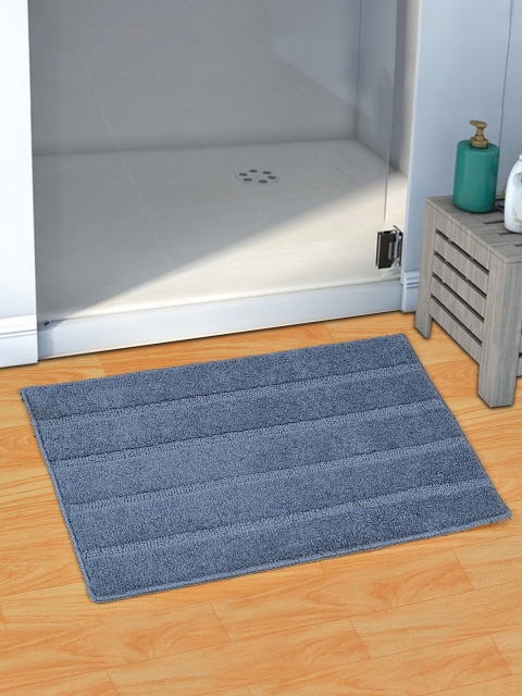 

Florida Set Of 2 Blue Striped Microfibre Bath Mats
