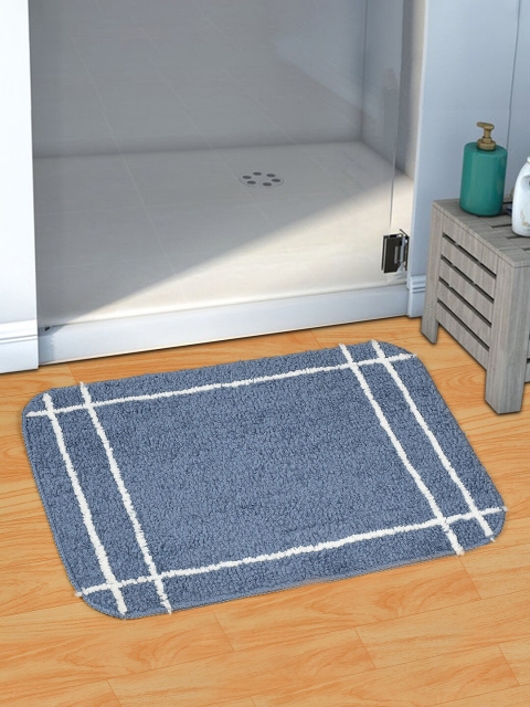 

Florida Set Of 2 Blue & White Patterned Microfibre Bath Rugs