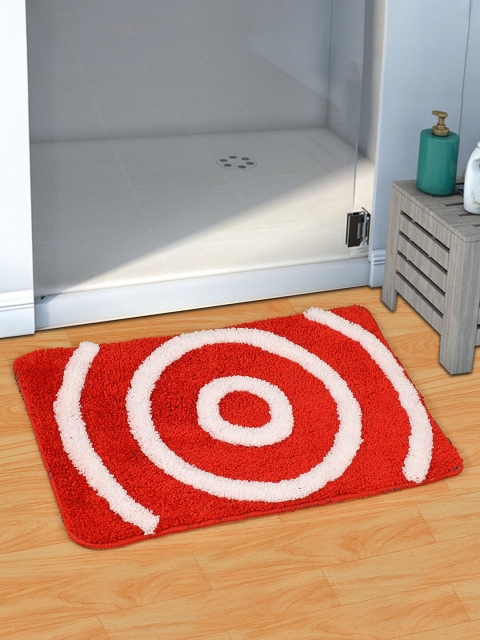 

Florida Set Of 2 Red & White Printed Microfibre Bath Mats