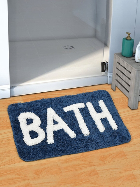 

Florida Set Of 2 Blue & White Printed Microfibre Bath Mats