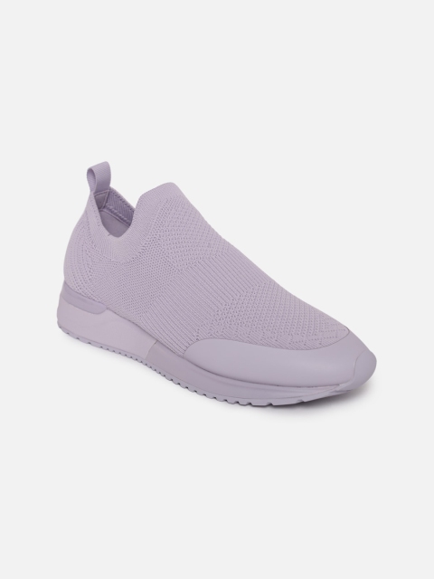 

ALDO Women Purple Woven Design Slip-On Sneakers