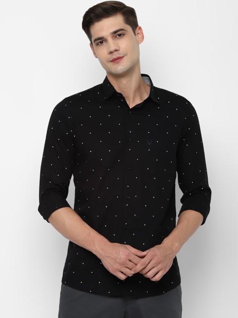 

Allen Solly Men Black & White Slim Fit Micro Ditsy Printed Cotton Casual Shirt