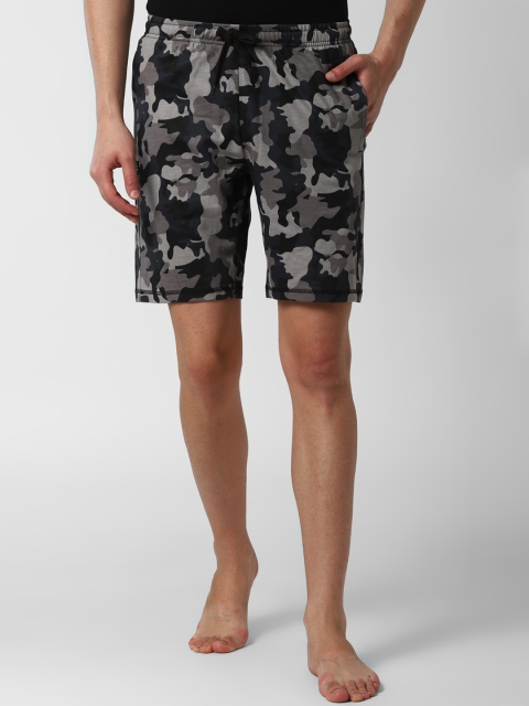 

Peter England Men Grey Printed Lounge Shorts