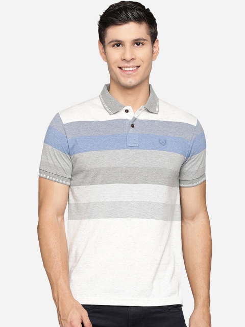 

Greenfibre Men Multicoloured Striped Polo Collar Slim Fit T-shirt, Multi