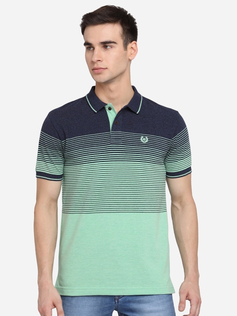 

Greenfibre Men Green Colourblocked Polo Collar Slim Fit T-shirt