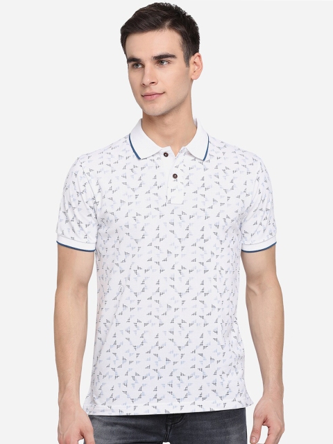 

Greenfibre Men White Polo Collar Slim Fit T-shirt