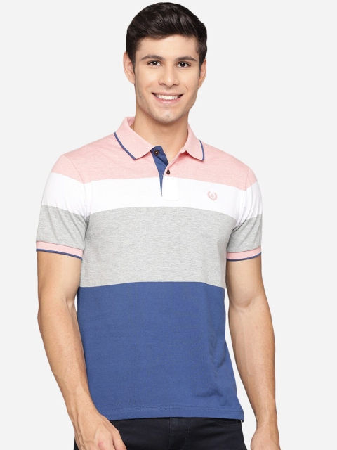 

Greenfibre Men Multicoloured Colourblocked Polo Collar Slim Fit T-shirt, Multi