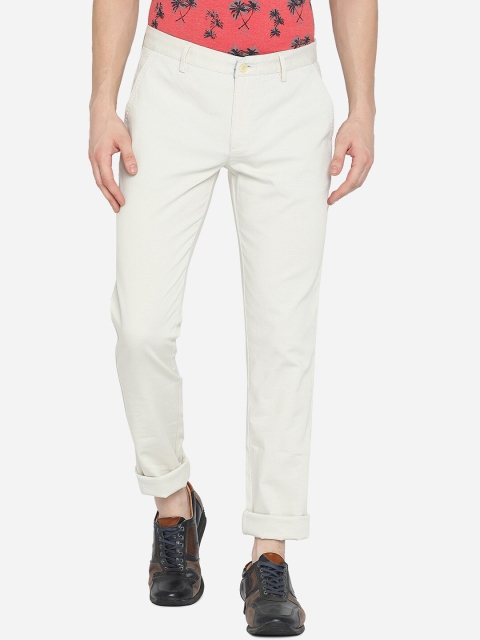 

Greenfibre Men White Slim Fit Trousers