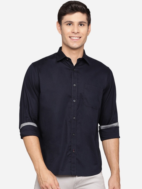 

Greenfibre Men Black Slim Fit Opaque Casual Shirt
