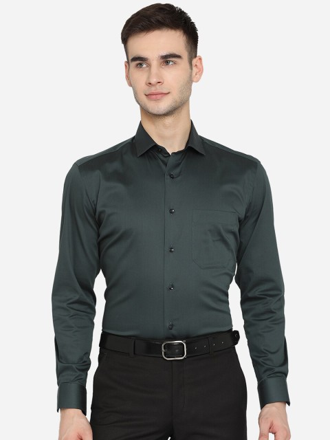 

Greenfibre Men Green Slim Fit Opaque Casual Shirt
