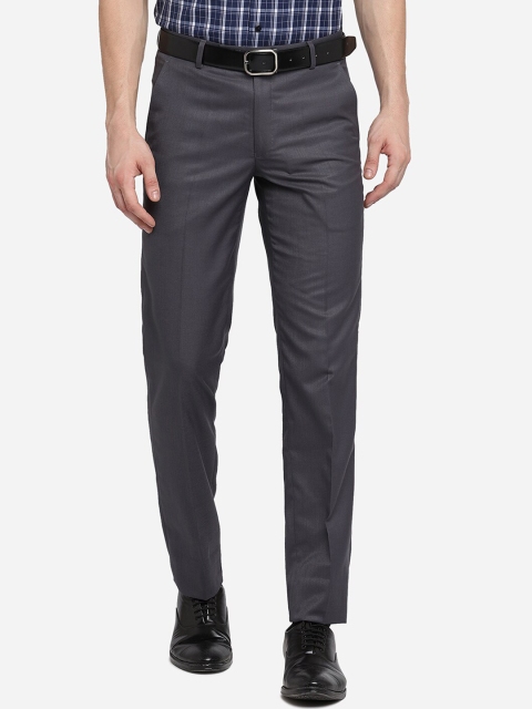 

Greenfibre Men Grey Slim Fit Formal Trousers