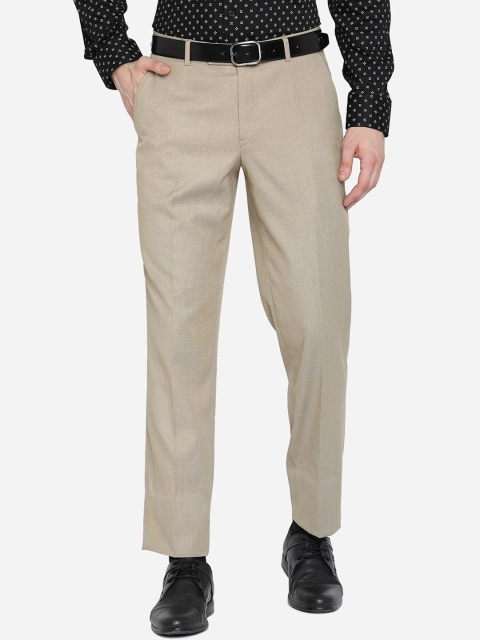 

Greenfibre Men Beige Formal Trousers