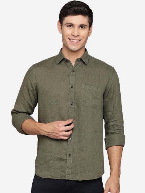 

Greenfibre Men Grey Slim Fit Opaque Casual Shirt