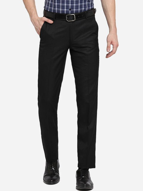 

Greenfibre Men Black Slim Fit Formal Trousers