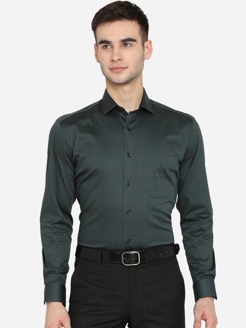 

Greenfibre Men Green Slim Fit Opaque Casual Shirt