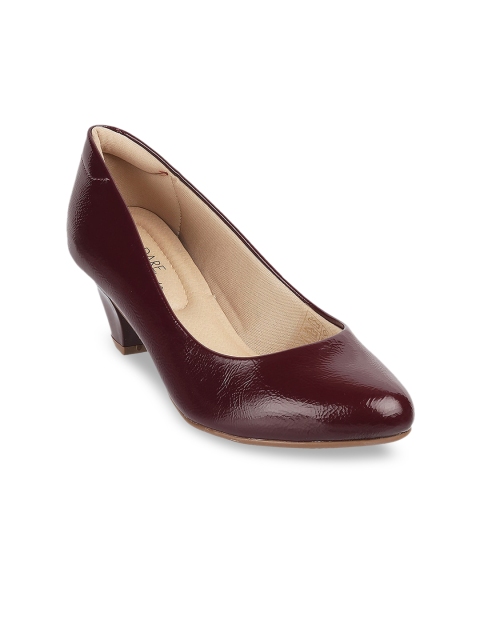 

MODARE Maroon Printed PU Block Pumps