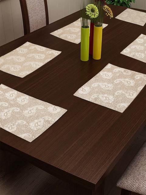 

Arrabi Set Of 6 Beige Textured Table Placemats