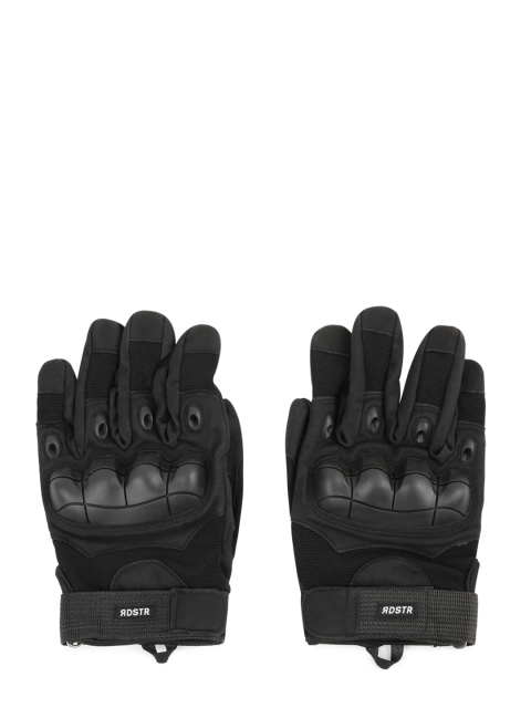 

Roadster Men Black & Charcoal Grey Textured Motor Bike Hand Gloves