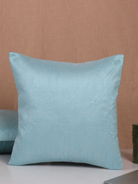 

Molcha Blue Set of 2 Quilted Square Cushion Covers