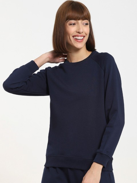 

Bewakoof Women Navy Blue Solid Sweatshirt