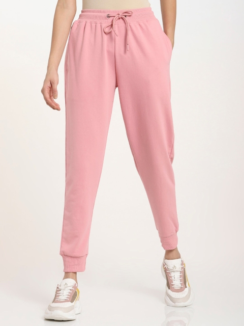 

Bewakoof Women Pink Solid Relaxed-Fit Joggers