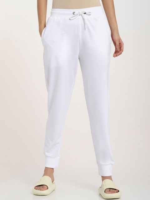 

Bewakoof Women White Solid Relaxed-Fit Joggers