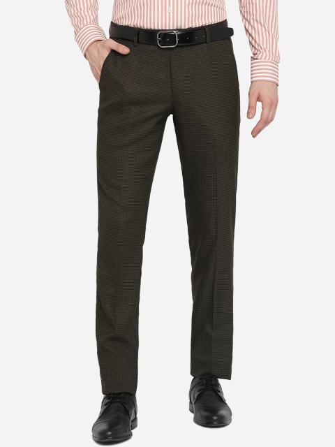 

JB STUDIO Men Olive Green Slim Fit Formal Trousers
